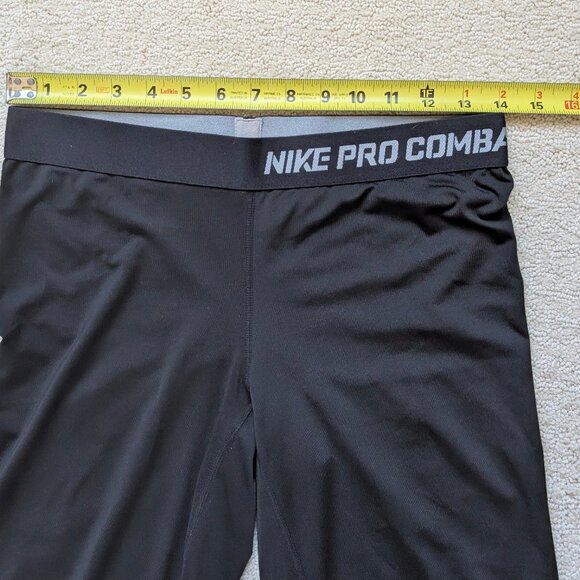EUC Nike Pro Combat Dri-Fit Compression Crop Leggings Women's Large Black capri - Picture 8 of 11